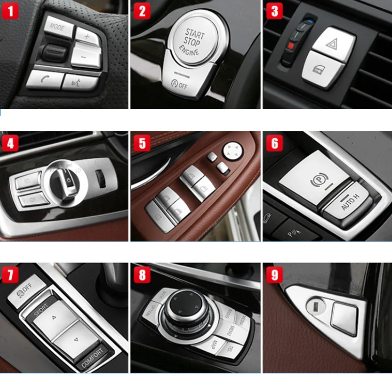 

Car Interior Stickers ABS Gear Position Panel Button Cover Trim Accessories For BMW 5 series X1 X2 X3 X4 7 Series