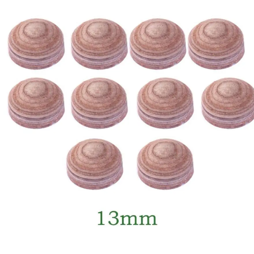 

New 10 Pieces/lot Multi-layer Billiard Cue Tips Brown 13mm/10mm Pool Cues Tip Billiard Accessories Professional China 2019