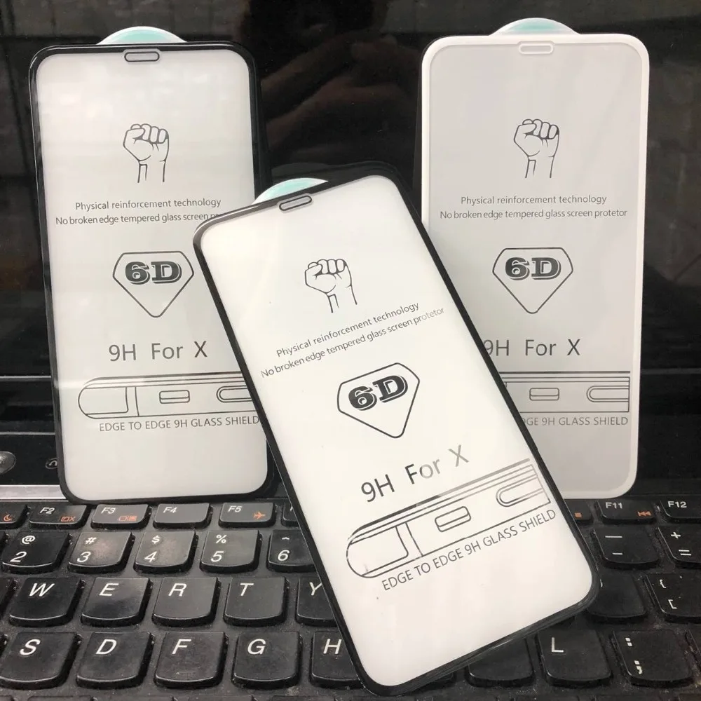 DanYee 50 шт. 6D полноэкранная закаленная стеклянная пленка для iPhone Max Apple 6/7/8/6plus/7plus/8plus