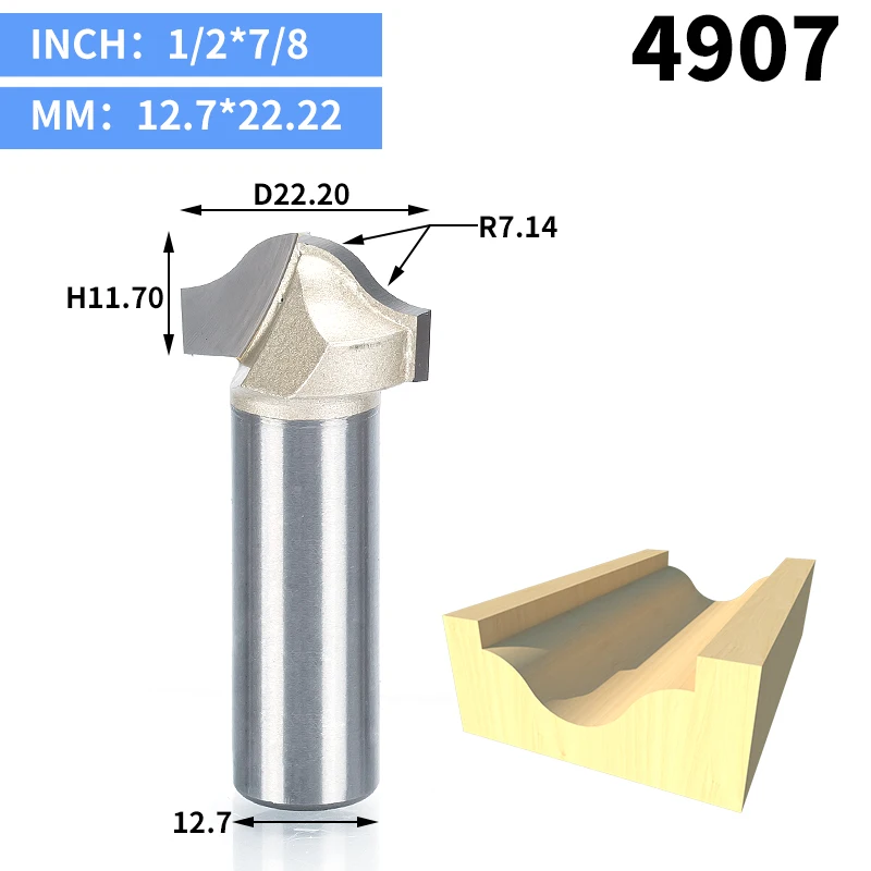 HUHAO 1 шт. фреза для обрезки 1/" 1/4" хвостовик Деревообрабатывающие инструменты обрезные фрезы деревообрабатывающий инструмент Концевая фреза - Длина режущей кромки: 4907