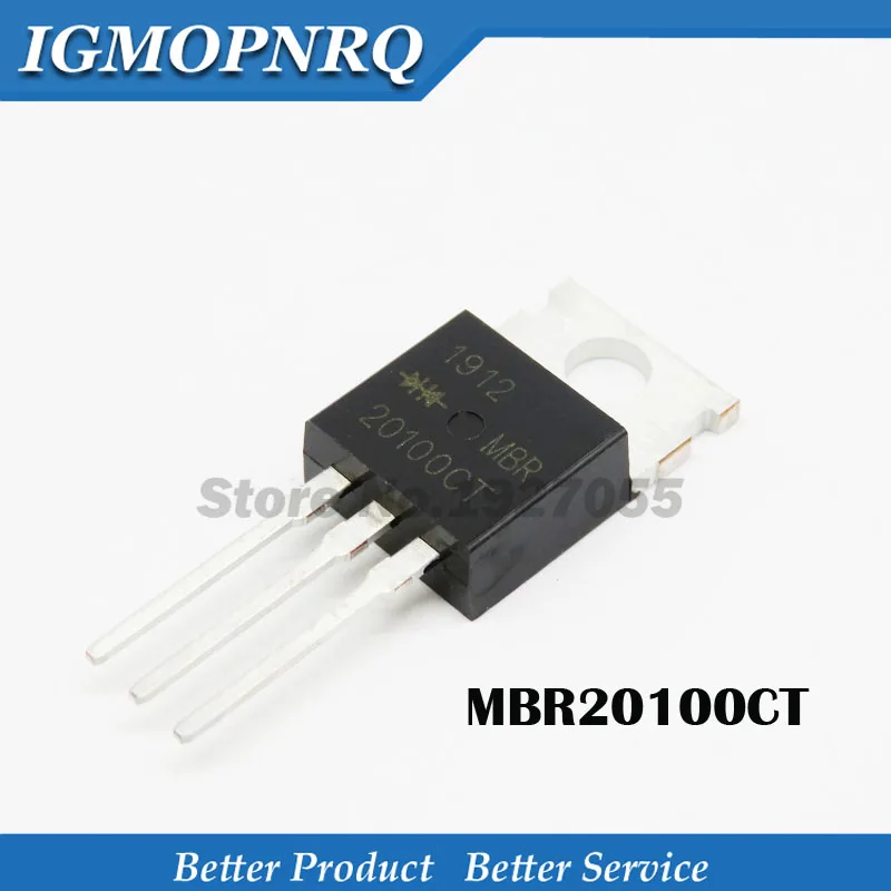 10PCS MBRF20100CT TO220F MBRF20100 TO-220F 20A 100V TO-220 SCHOTTKY DIODE | Электронные компоненты и