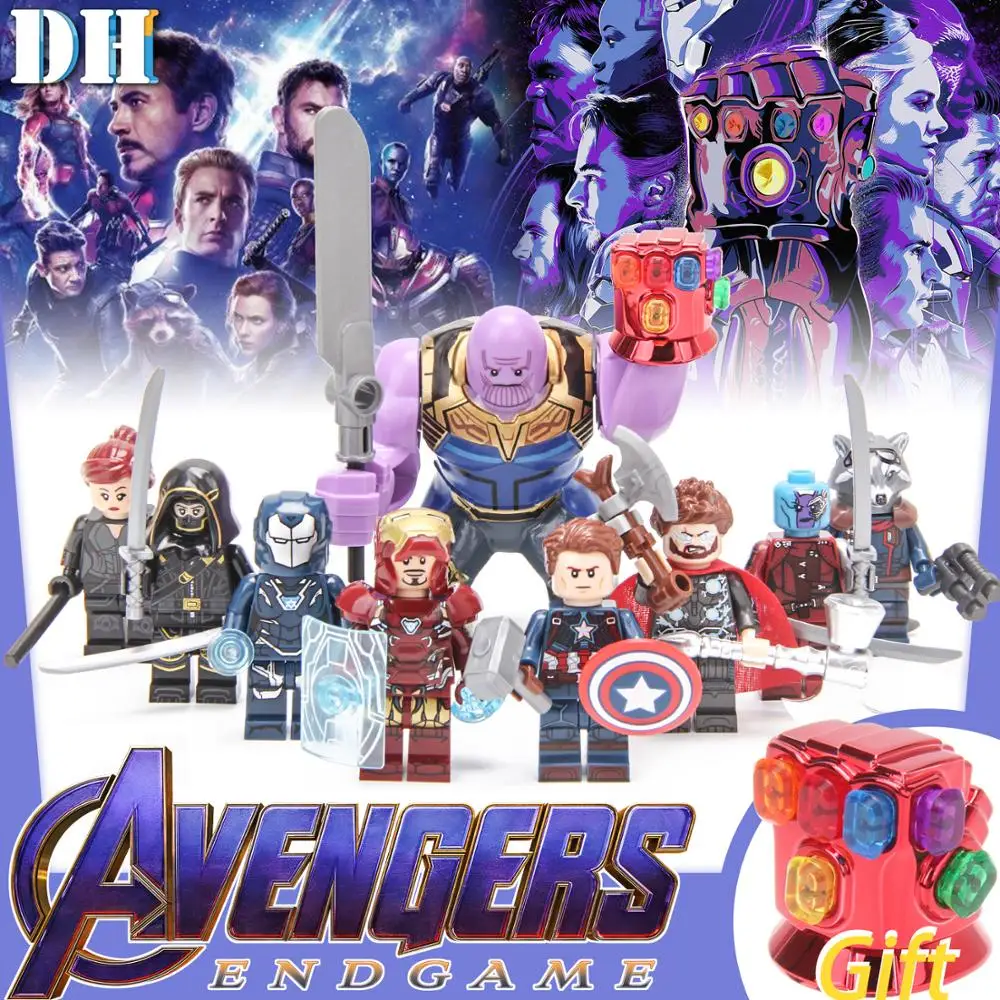 

Marvel Avengers 4 endgame Captain America iron man Thanos Hulk Building Blocks Figures Ninja Motorcycle Toys for kids