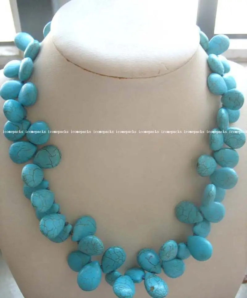 

wholesale 13*18mm turquoise green drop necklace 18