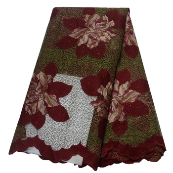 

Hot nigerian peal stones African cord guipure lace,high quality water soluble lace Fabric for wedding Party dress 5y/lot A1315-1