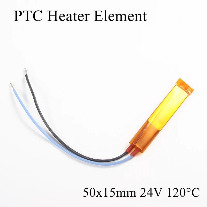 1 шт. 50x15 мм 24 в 120 градусов Цельсия PTC нагревательный элемент постоянный термостат изолированный термистор керамическая нагревательная пластина чип