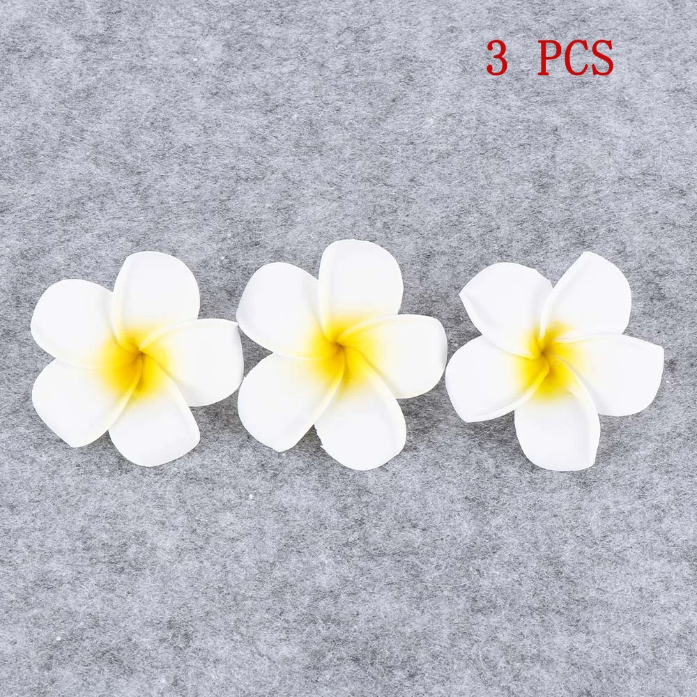 

3 pcs Hawaii Simulation Flower Hair Clip Hairpin Egg Flower Headdress for Beach Wedding Party Hair Accessories