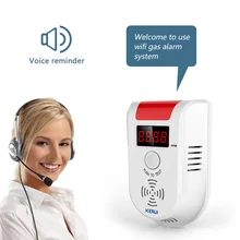 KERUI WIFI APP Voice Prompt Combustible Gas Leakage Detector Alarm System Display Screen Wireless Security Gas