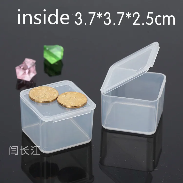 Прозрачная пластиковая коробка маленькая коробка Pp коробка с крышкой мини продукт упаковочная пластиковая коробка 4*4*2,8