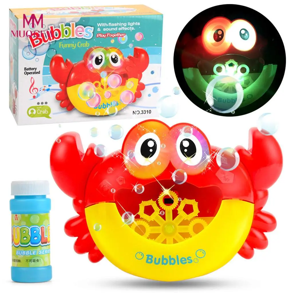 

Grappige Leuke Kawaii Cartoon Crab Automatic Bubble Maker Machine Toys Blowing Soap Bubbles for Kids Smooshy mushy toys