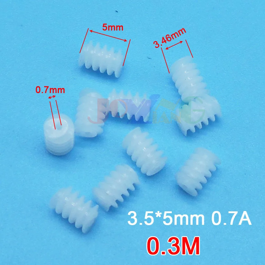 10 piezas de muestra de engranaje de gusano 3,5*5mm 0,3 M/5x5mm 0.8A 0,4 M/ 6x8mm 6x10mm 0,5 M 2A DIY modelos de juguete transmisión engranajes helicoidal