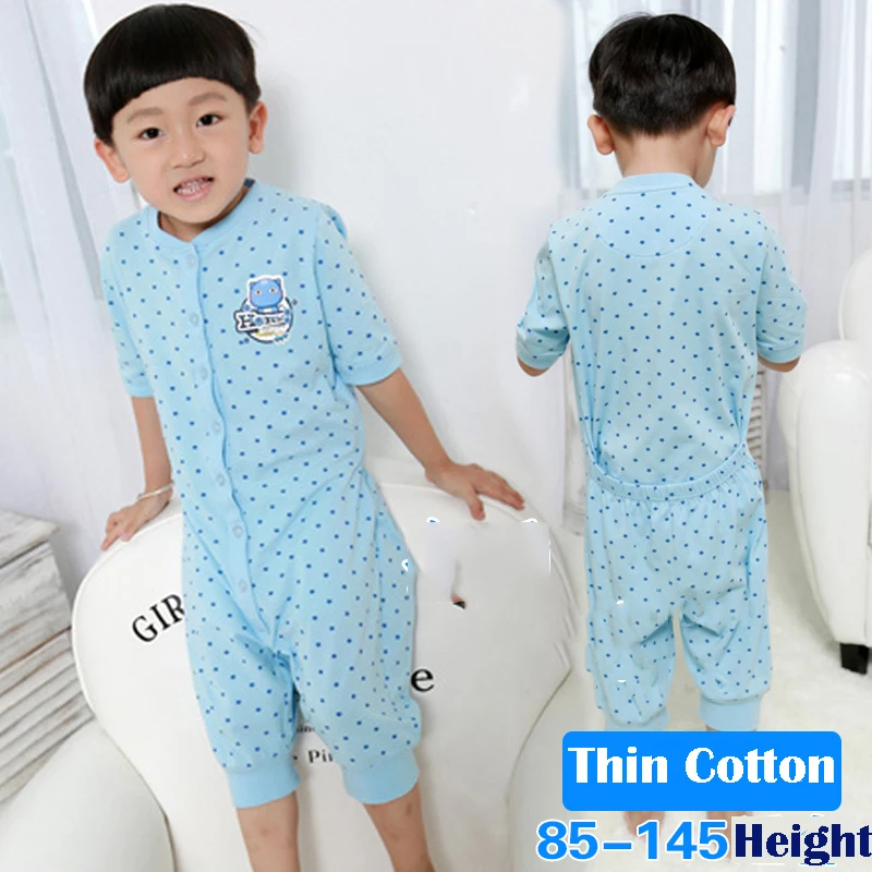 Cotton Boys Pyjamas Kids Solid Blue Stars One Piece Special Romper Baby