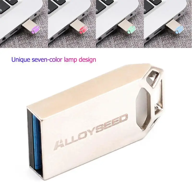 Alloyseed USB флэш-накопитель 7-Цвет свет 16/32/6 ГБ USB3.0 флеш-накопитель u-диск для ПК компьютер/Windows 03/XP/Vista/7/8/10, Mac OS, Linu