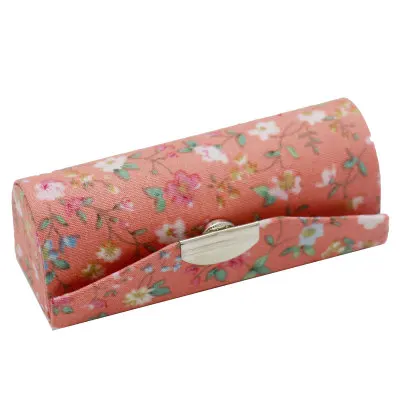 Модный чехол для губной помады в стиле ретро с вышивкой, модный держатель, цветочный дизайн, с зеркалом, Ювелирная упаковка, коробка с застежкой, косметички - Цвет: Pink - Small floral