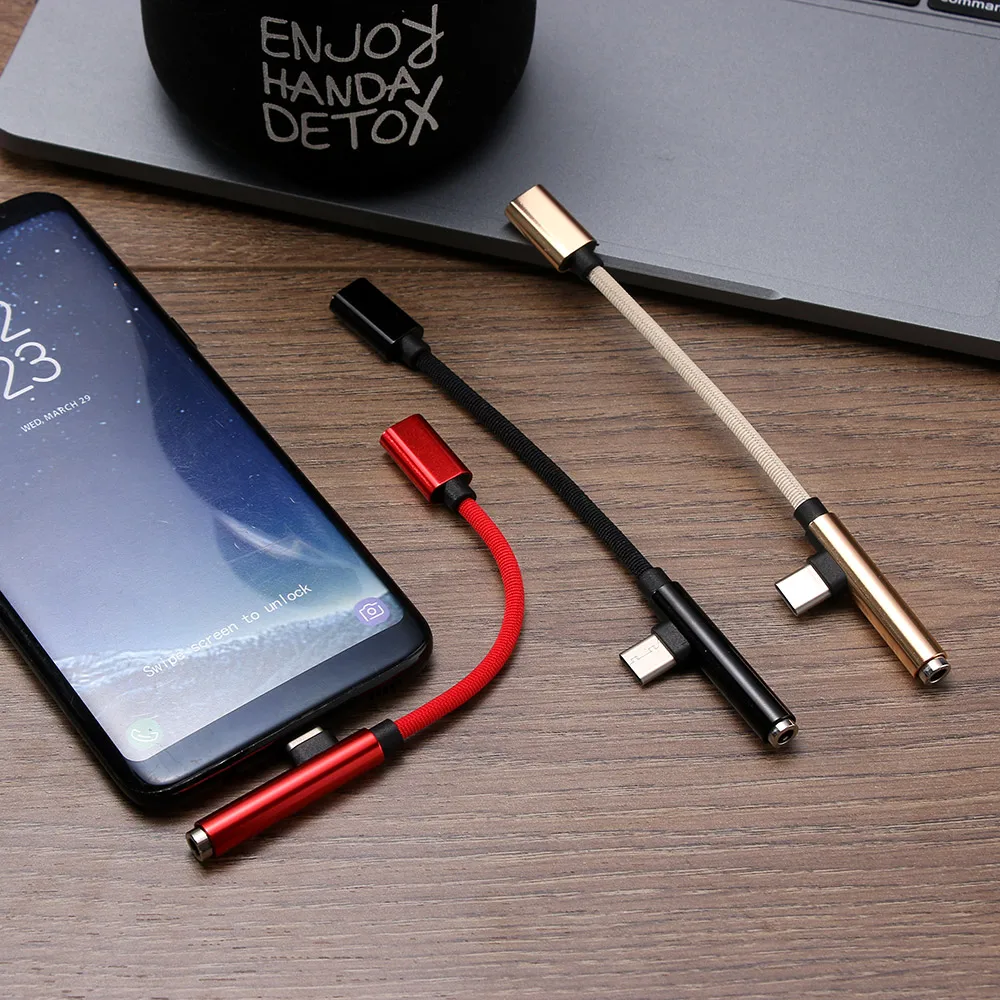 1 шт. портативный AUX быстрый USB C разъем для наушников Type до 3 5 мм адаптер аудио