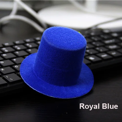 12 шт./лот, простая мини-шляпа, вечерние мини-шляпы для девочек, аксессуары для волос 9 см - Цвет: royal blue