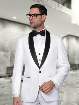

Custom Made Light Weight Breathable White Man Suit Cool Tailor Made Summer Wedding Attire For Men 2PCS Men Suit