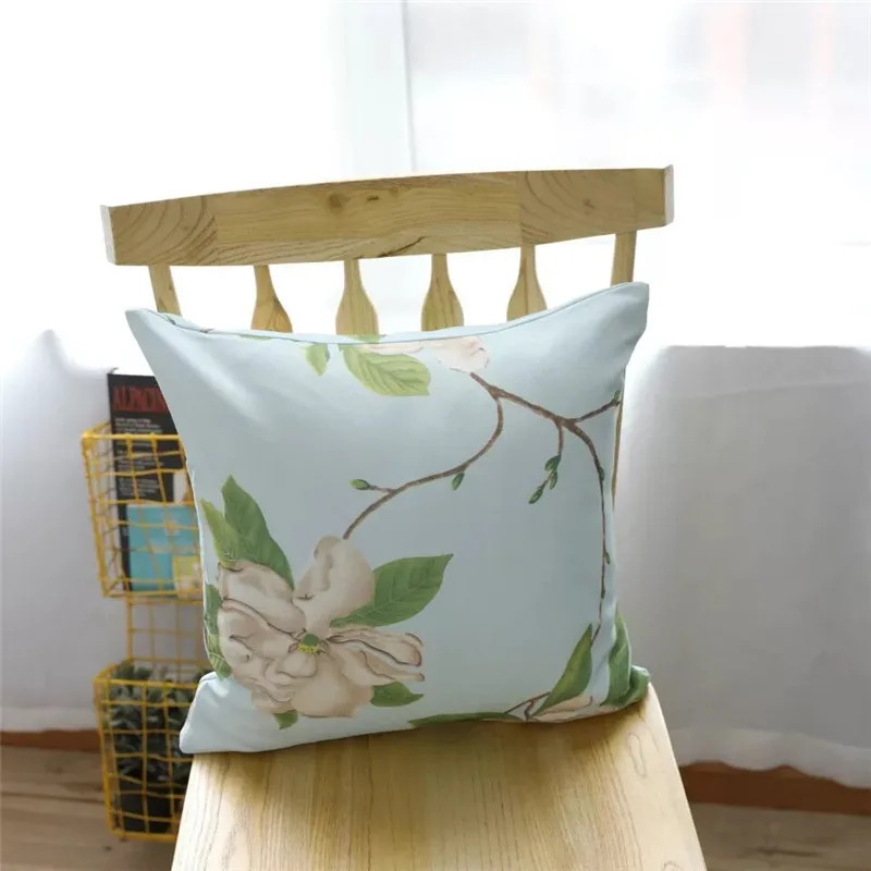 Xyzls الأمريكية النمط الرعوي الأزهار البوليستر غطاء وسادة مكتب أريكة مقهى ساحة المخدة ديكور المنزل وسادة تغطي 1 قطعة