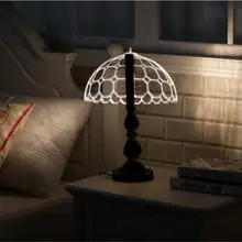 Креативный 3D зонтик ночник светодиодный деревянный художественный акриловая настольная лампа ЕС/США вилка гостиничная выставка зал украшения дома освещение