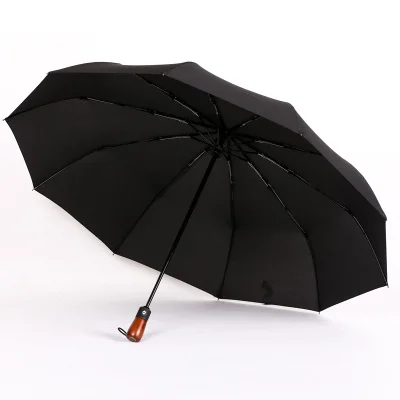 Экспорт Германии 10 bone полностью автоматический двухслойный зонт супер большой двойной складной зонт Мужской Двойной зонт от солнца - Цвет: black