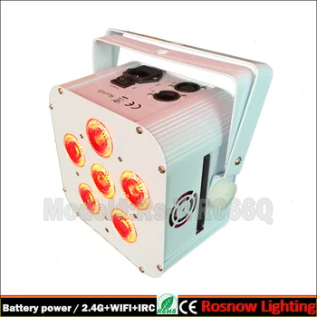 

6pcs/case New 2.4G wireless DMX & Infrared remote & battery powered LED mini quad par 6x18W for sale with charging road case