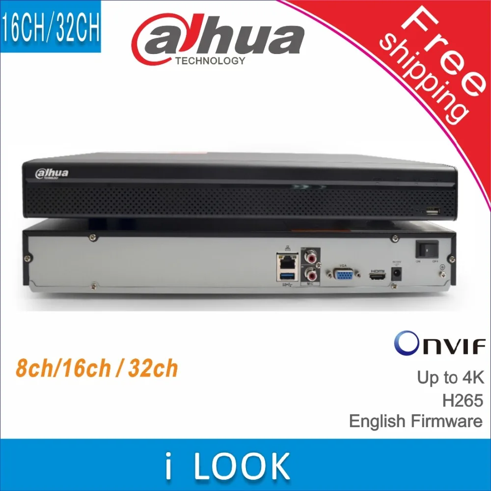 Бесплатная доставка Dahua 8 каналов 16 32 канала H265 4K Мп сетевой видеорегистратор