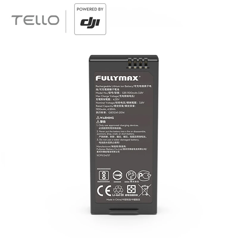 Аккумулятор DJI Tello(1100 мАч/3,8 в) легко монтируется для DJI Tello аксессуары для летного аккумулятора