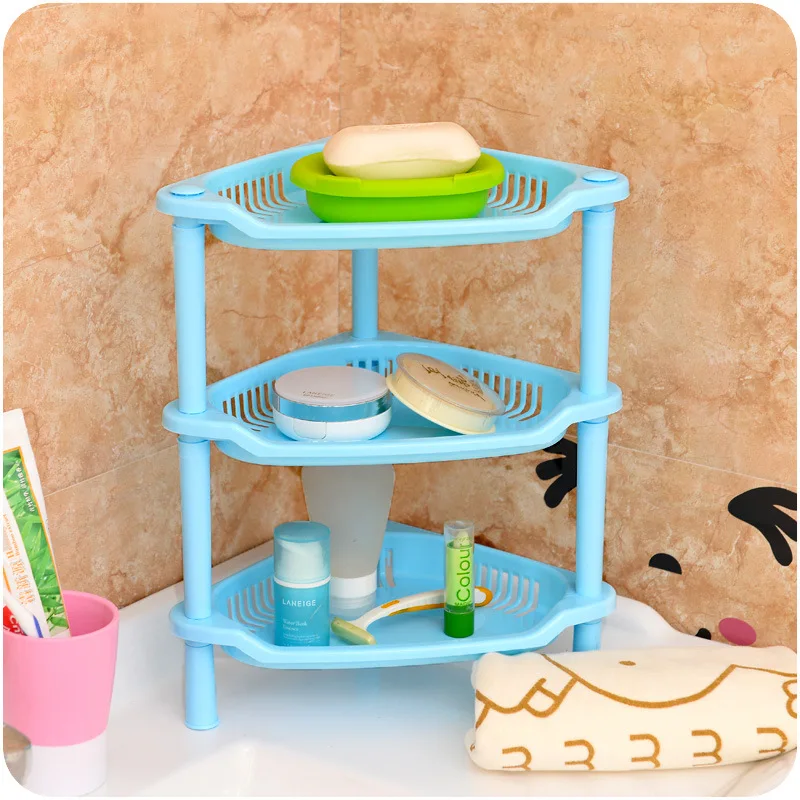 المنزل تخزين الحلوى اللون البلاستيك للماء الحمام تخزين الرف لمستحضرات التجميل غسل Suppies المطبخ السرير الحمام المنظم