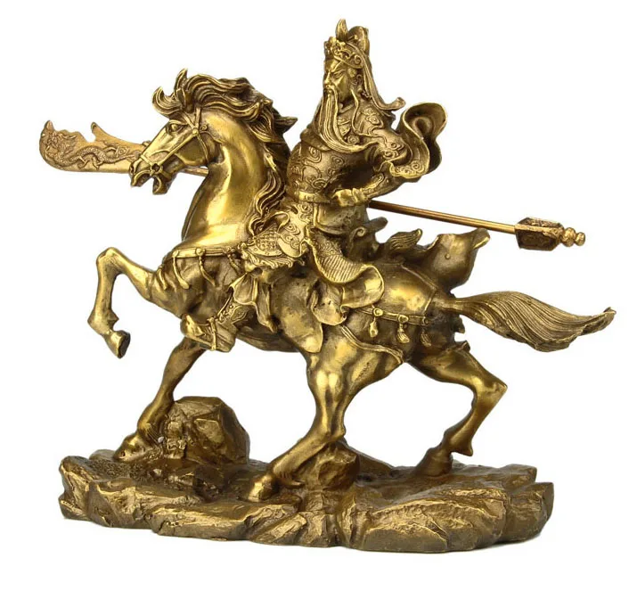 

office home House safety Protection Talisman -efficacious Money Drawing Martial god of wealth guan gong Guandi brass statue