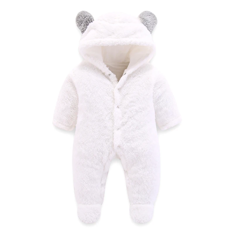 Боди, Детский комбинезон для новорожденного, одежда для девочек, пижама с капюшоном, детские комбинезоны с капюшоном, теплые зимние костюмы с животными - Цвет: Бежевый