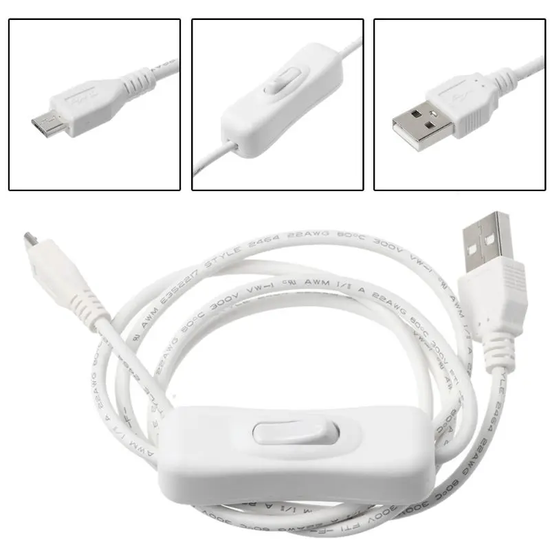 Бесплатная доставка микро USB кабель с выключателем питания шнур для Raspberry Pi 3