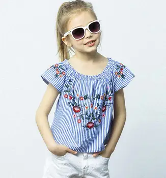 

Wholesale Baby girls shirt kids clothes children clothing Girls blouse striped girl shirt 2-7T sylvia 588912454362