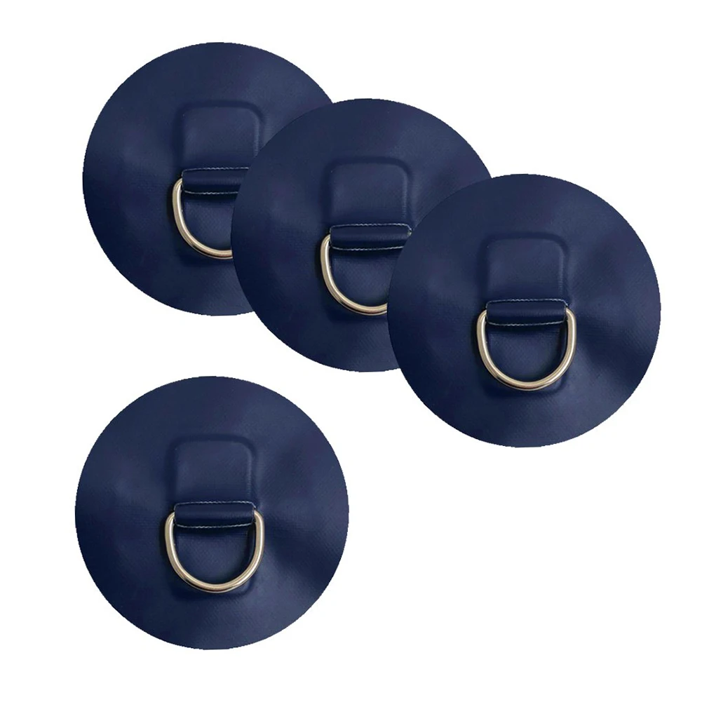 

4Pcs Inflatable Boat 11cm Dinghy Surfboard Stainless Steel Accessory Patch Pads Canoe Durable Round Small Raft D Ring