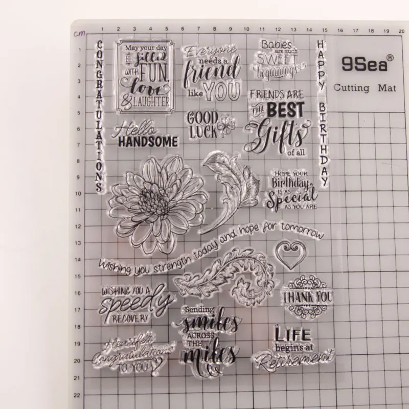 

Wavy Flower Words Transparent Clear Silicone Stamp Seal DIY Scrapbooking Photo Album Decorative Clear Stamp T1441