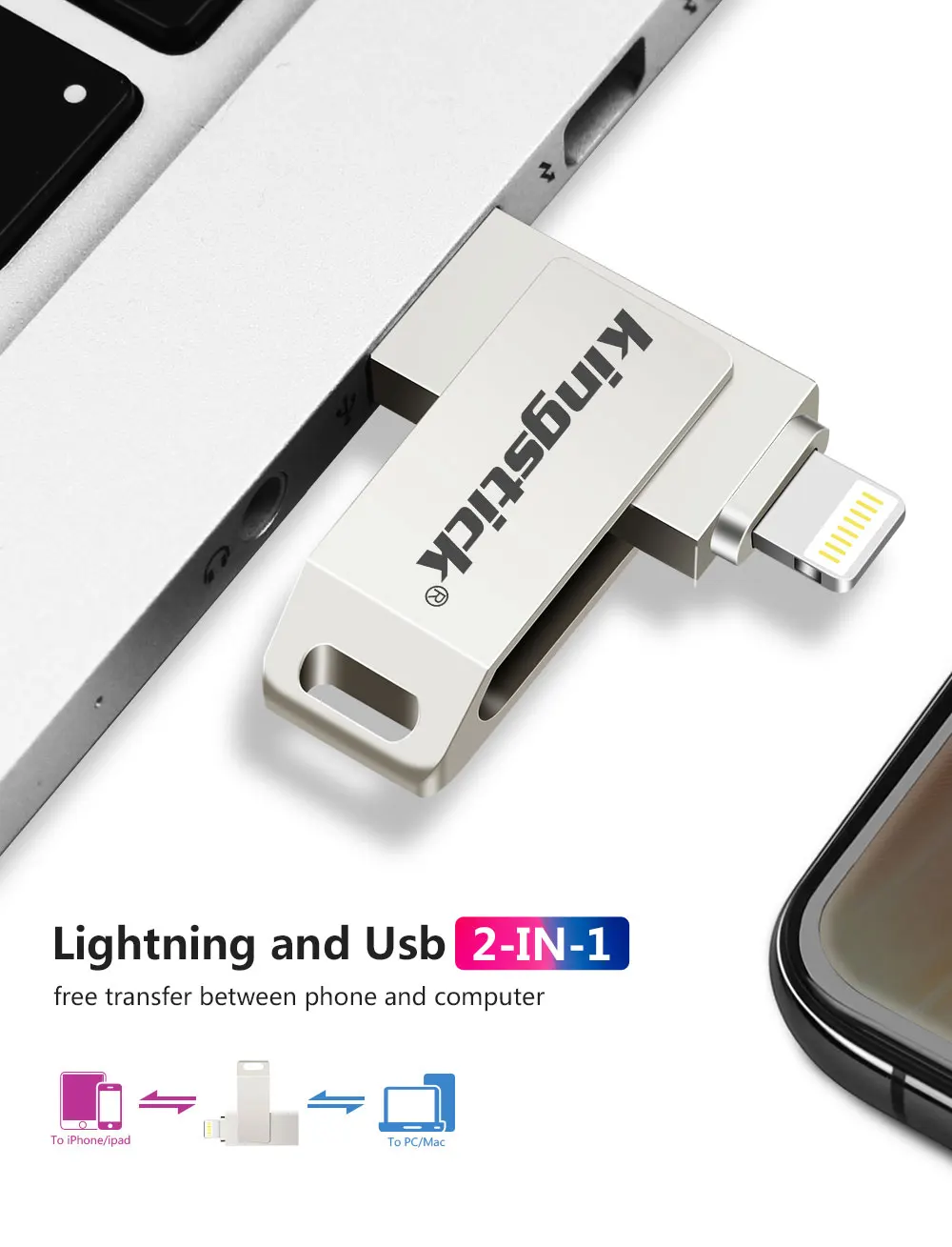 Usb флеш-накопитель для iPhone 6/6s/6plus/7/7plus/8/X Usb/Otg/Lightning 2 в 1 флеш-накопитель для iOS внешних устройств хранения