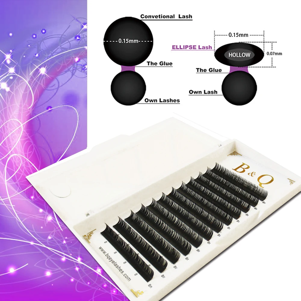 

Professional Split Flat Eyelashes Extension Kit Double Tip Ellipse Cilia Individual Eyelash Extension Silk Lashes Volume LashBK