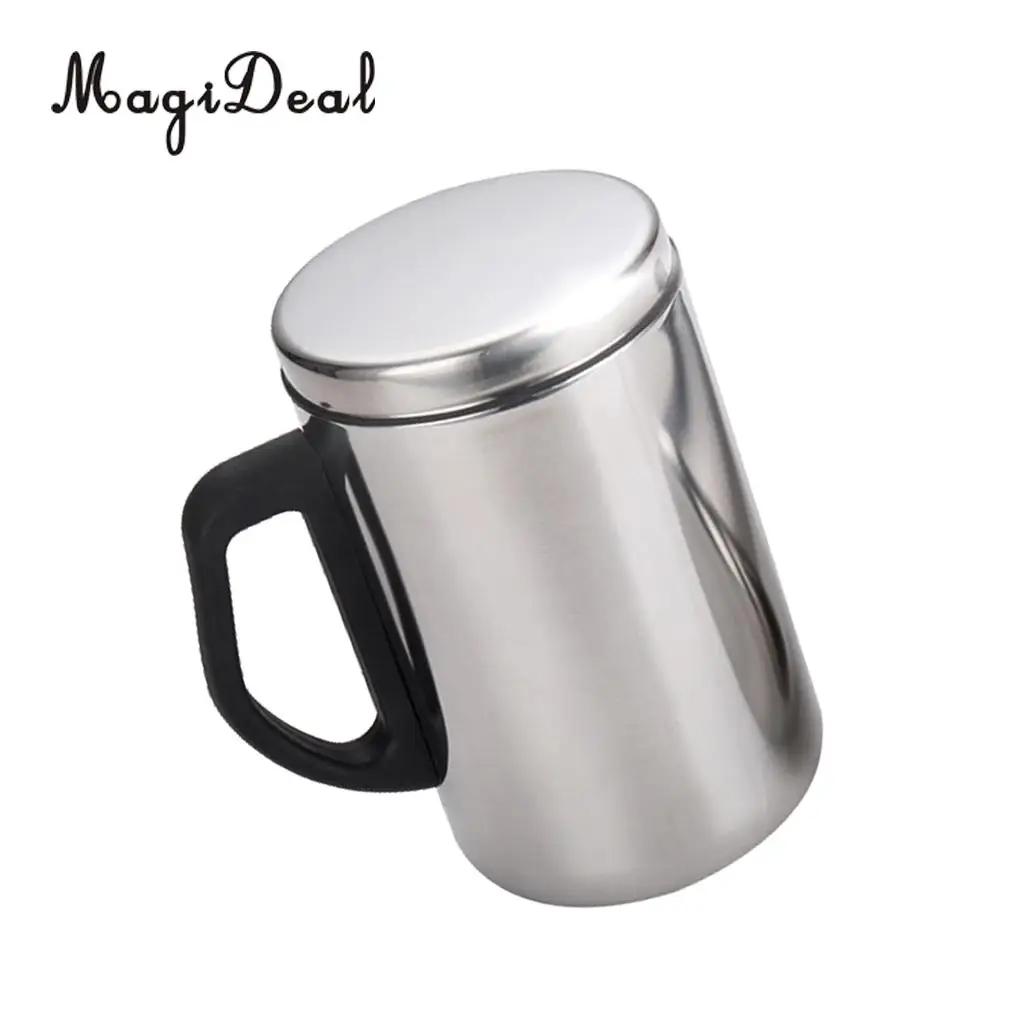 MagiDeal 350/500ml Double Wall Beer Mug Stainless Steel Wine Cup Insulate Travel Camping Mug  - Unique & Insulated with Handle