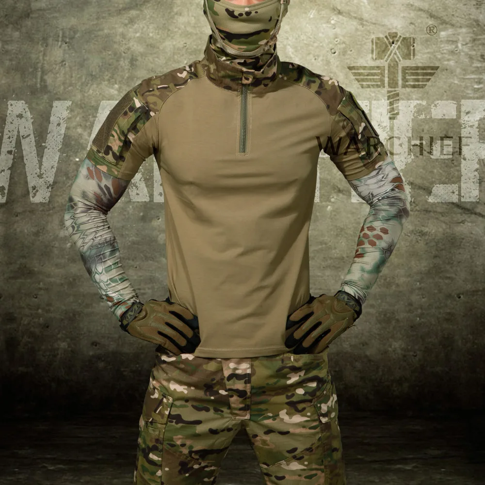 Открытый Охота человек камуфляж Футболки армия камуфляж боевой тактический футболка Военная Униформа Для мужчин футболка с длинными рукавами
