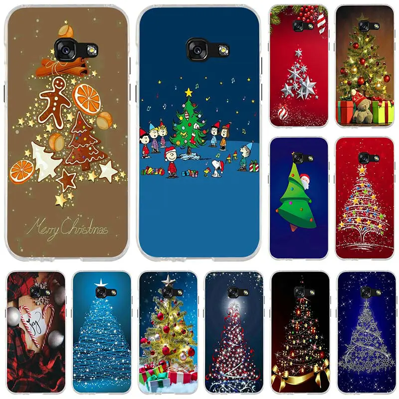 

New Years Merry Christmas Tree Soft TPU Mobile Phone Cases For Samsung Galaxy A3 A5 A7 J5 J7 J3 2017 J1 J2 2016 Back Cover Coque