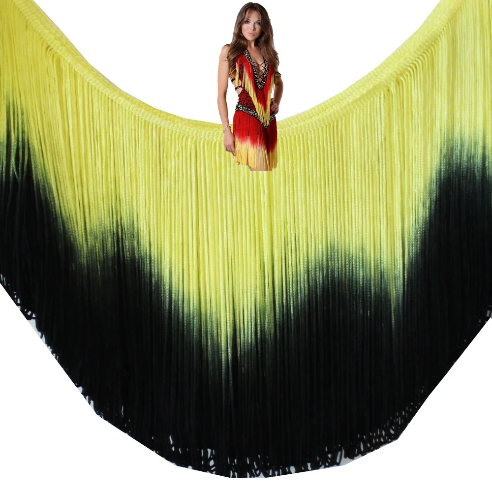 

Clothing Accessories Latin Fringe Dress Macrame Dip Dye Ombre Rayon Sewing Lace Soft Trimming Samba Skirt 25cm
