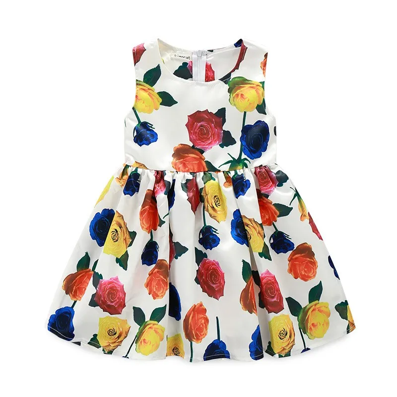 Миланские платья для маленьких девочек; детская одежда; коллекция года; брендовые Детские костюмы для девочек; платье принцессы; платье для девочек с цветочным узором