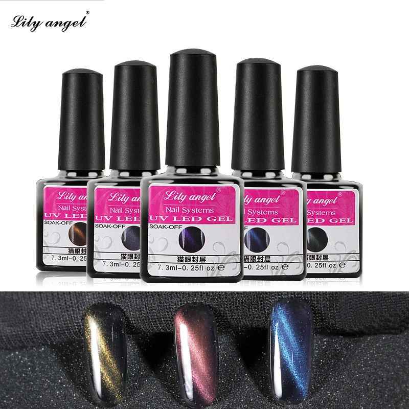 

Cat Eye Top coat 7.3ml Magic Mirror Chameleon Color Change 6Color UV LED Gel Soak Off Cat Eyes Finish Gel Polish Magnetic Z20