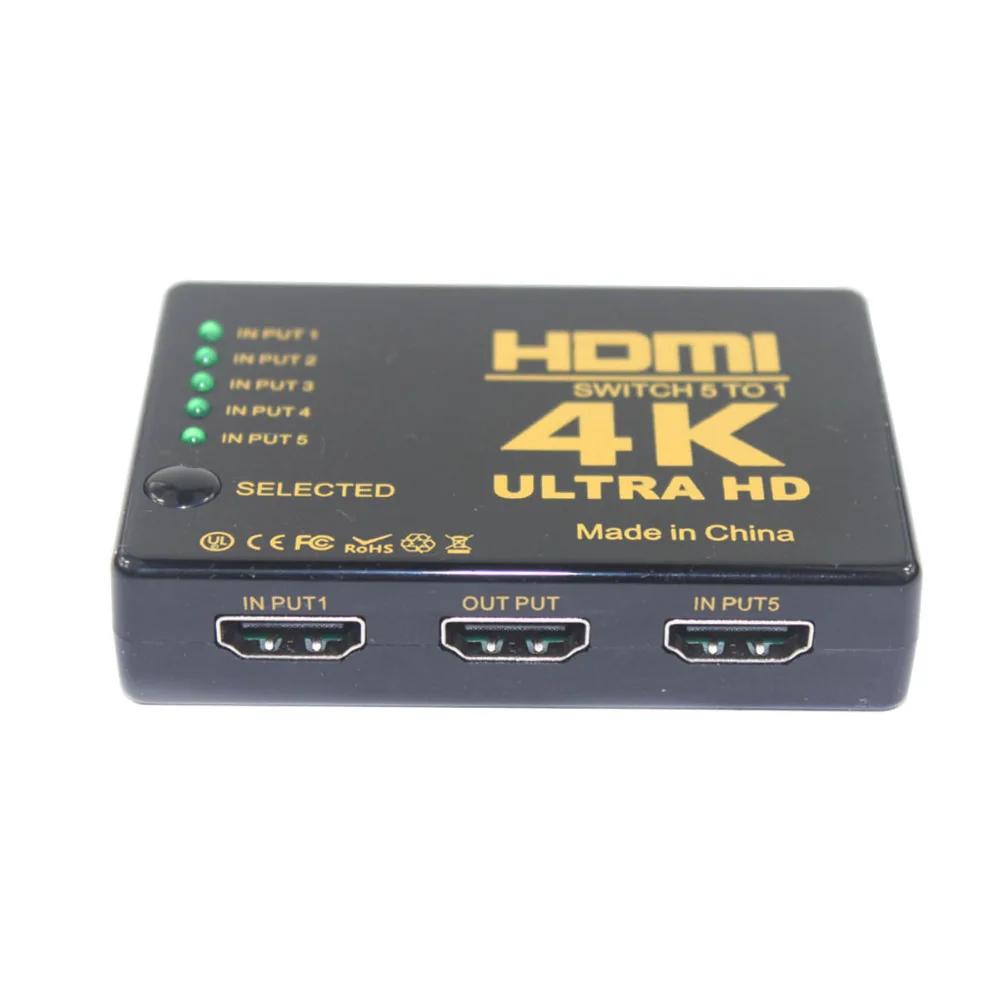 1080 P HD 4 K HDMI 1,4 версия 5-в-1 выход HDMI переключатель концентратора разветвитель конвертер-черный