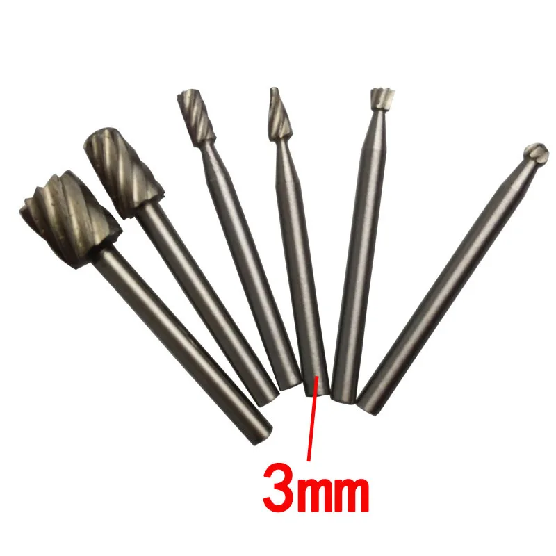 6pcs Dremel Rotary Tools Mini Drill Bit Set Cutting HSS Routing Router Grinding Bits Milling Cutters for Wood Carving Tool 6pcs Dremel Rotary Tools Mini Drill Bit Set Cutting HSS Routing Router Grinding Bits Milling Cutters for Wood Carving Tool