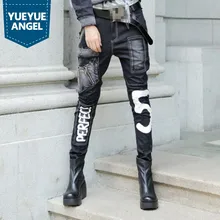 Новое поступление, модные женские штаны-шаровары в стиле панк, женские джинсы, джинсовые длинные штаны с карманами, на молнии, вареные черные, большие размеры