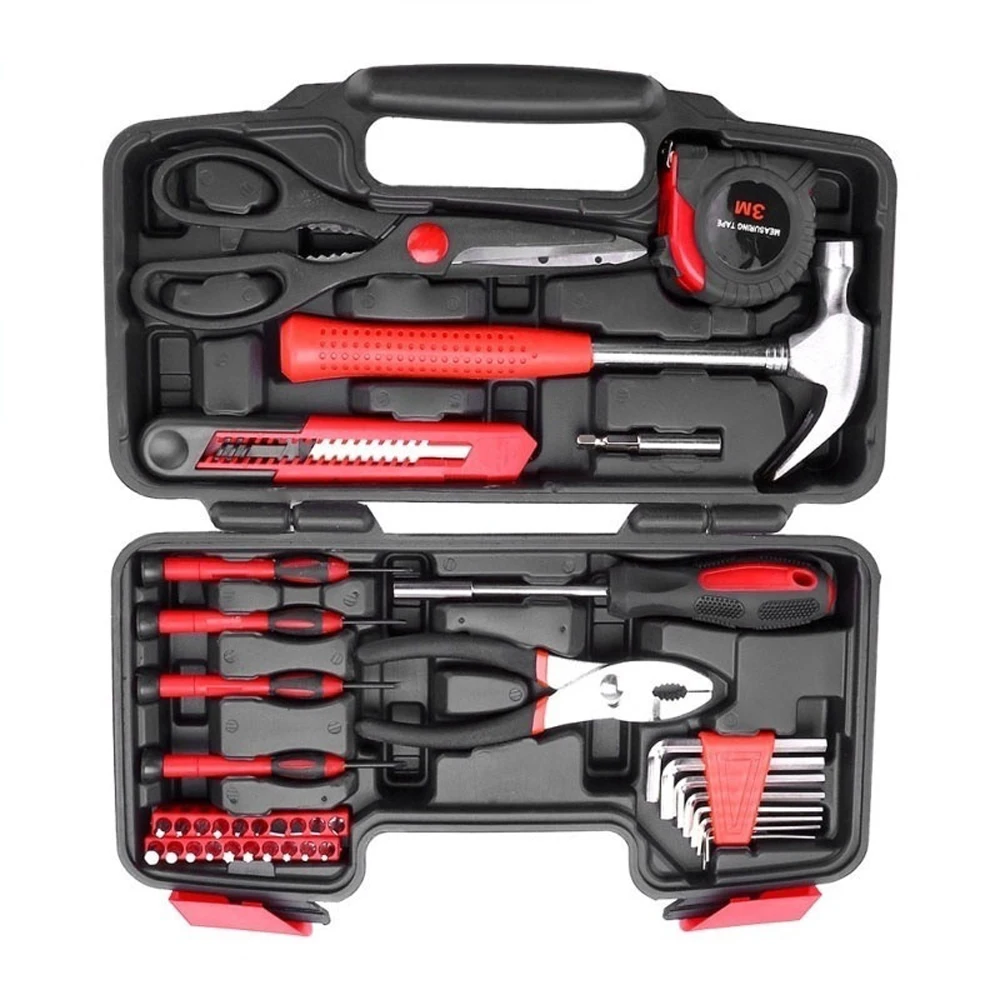

39pcs Tool Set Household Hand Tool Car Maintenance Tools Kit With Plastic Storage Toolbox Repair Tools Set