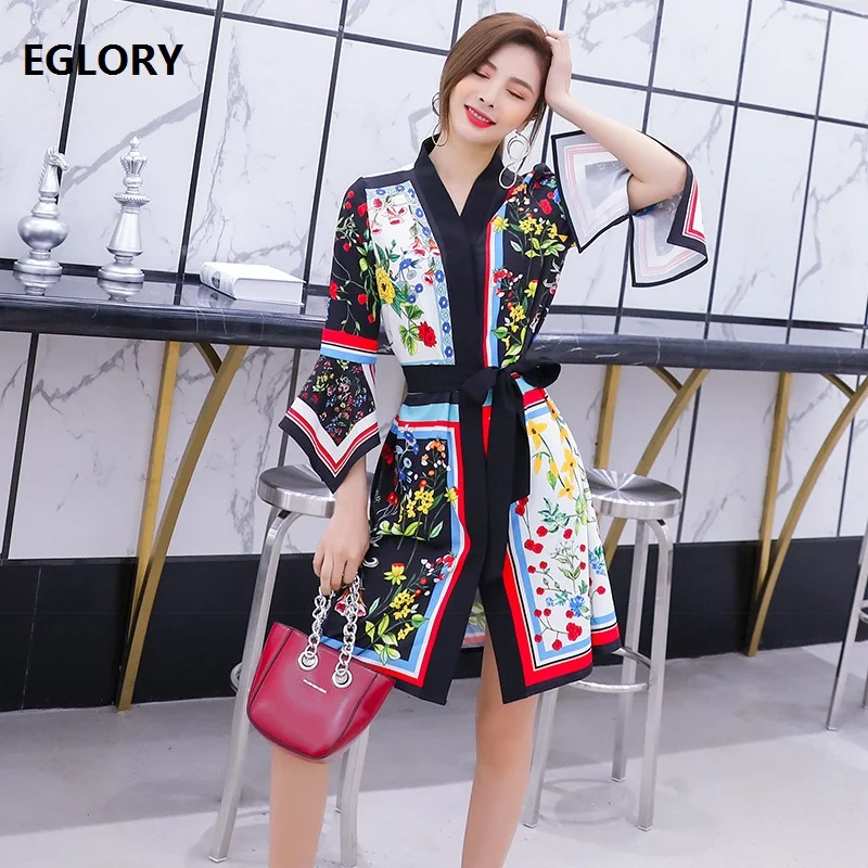

Beautiful Dress 2019 Spring Summer Casual Beach Dress Women V-Neck Vintage Flower Print Flare Sleeve Straight Dress Club Lady