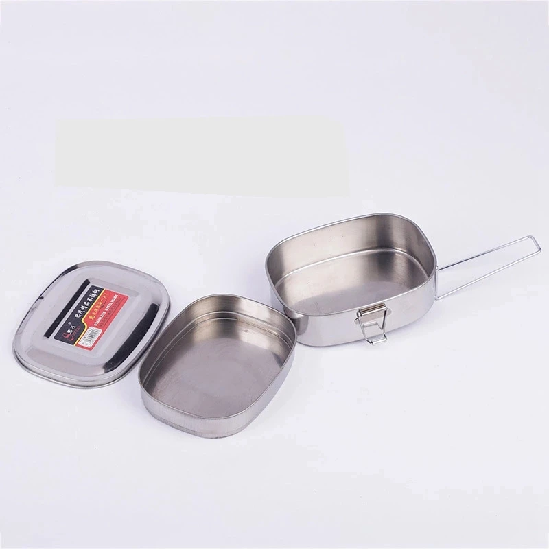 Best Quality Stainless Steel Square Lunch Box Bento Food Picnic Container Travel 2 Layer