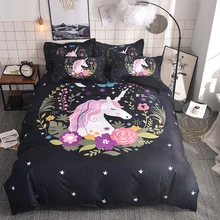WAZIR 3D Watercolor unicorn bedding Cartoon Bedroom Bedding Set duvet cover set 6 Size US AU