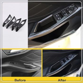 

Left Hand Drive For Ford Focus 2019 2020 Car Styling Interior Armrest Window Switch Lift Cover Trim 4 pieces ABS Plastic