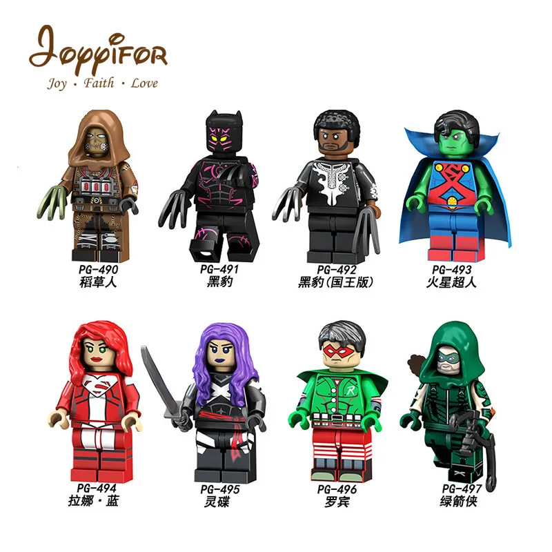 

Joyyifor Lot Compatible LegoINGlys NinjagoINGly Poision Building Super Hero Marvel black Panther super man robinson green